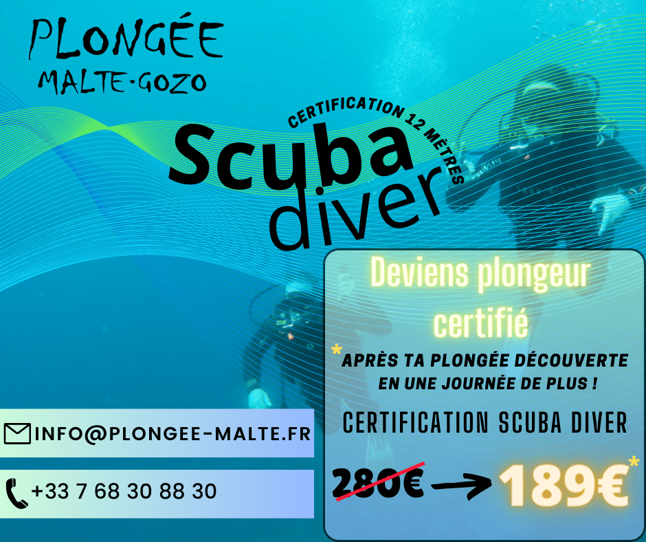 Promo Deviens Plongeur SCUBA DIVER Plongée Malte