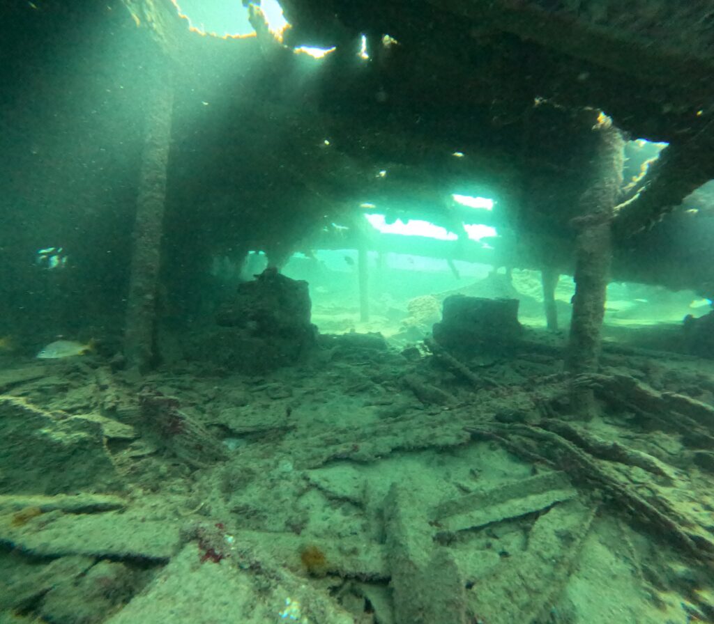 Vue de l'intérieure de l'épave