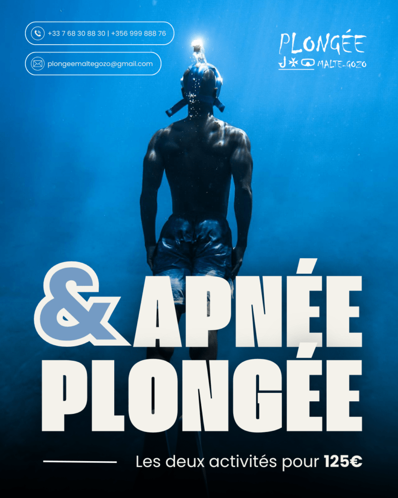 Planche promotion apnée + plongée bouteille